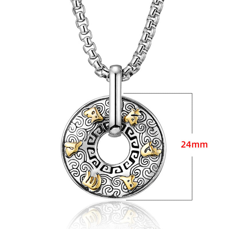 Tibetan Om Mani Padme Hum Peace Buckle Creativity Necklace Pendant