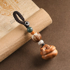 Small Tokens, Big Blessings - Wooden Keychain phone charm for Good Fortune