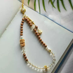 Chalcedon &amp; Sandelholz Handyanhänger Fu Bag Armband