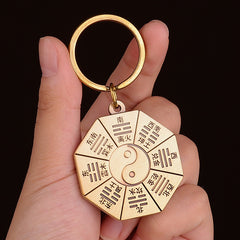 Tao Taiji Bagua Amulet Keychain for Personal Protection & Peace