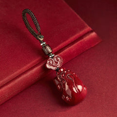 Chinese Amulets & Talismans Keychain: Cinnabar Piyao Coin & More