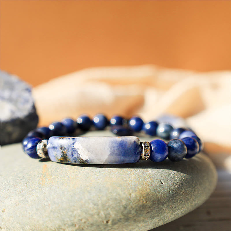 Natural Quartz Love Heart Healing Beads Bracelet