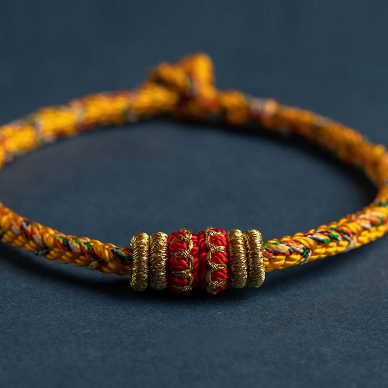 Tibet Handmade Chinese Zodiac Natal Buddha Luck Strength Braided String Bracelet