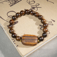 Exquisites, geschnitztes Armband aus Adlerholz – handgefertigte buddhistische Mala