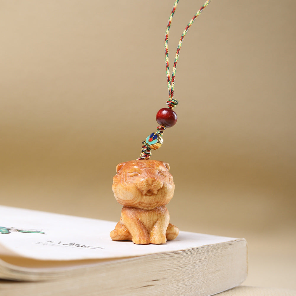 Chinese Cliff Cypress Engraved Zodiac KeyChain Phone Charms