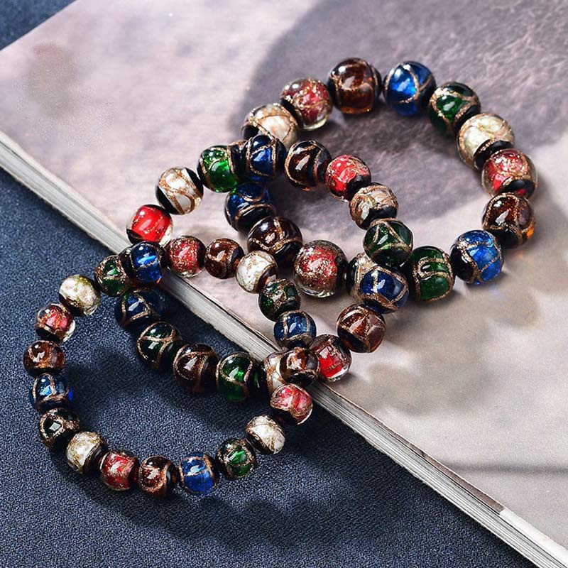 Colorful Liuli Glass Bead Luck Bracelet