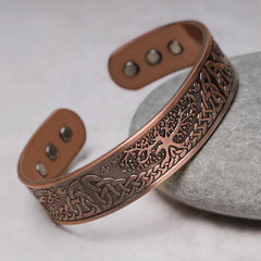 Lucky Tree Of Life Balance Magnetic Adjustable Cuff Bracelet Bangle