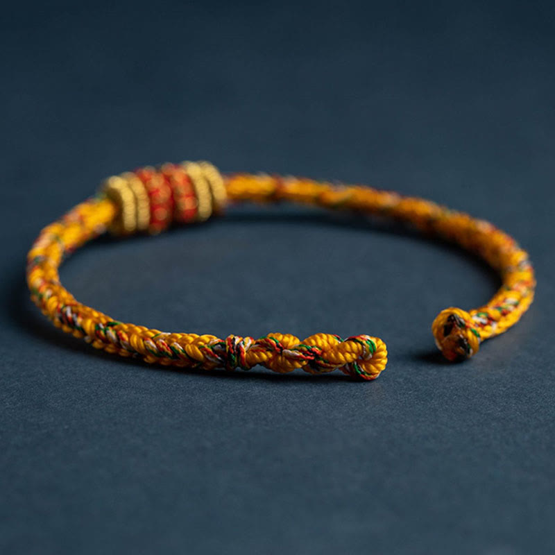 Tibet Handmade Chinese Zodiac Natal Buddha Luck Strength Braided String Bracelet
