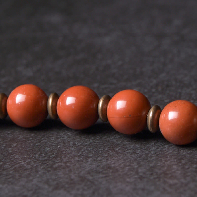 Red Jasper Moss Agate Black Obsidian Crystal Copper Peace Couple Bracelet