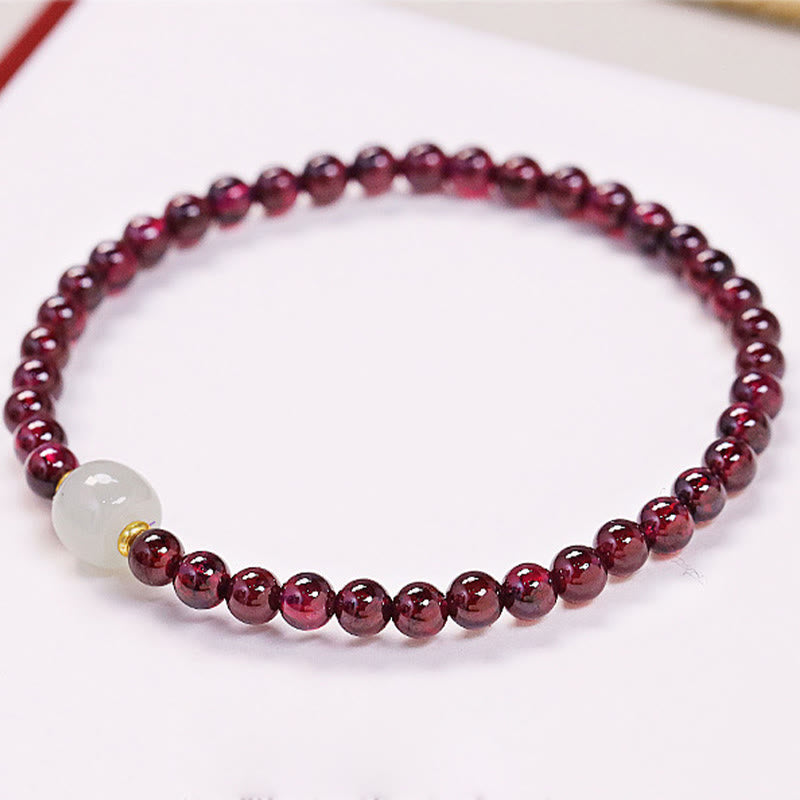 Natural Garnet Jade Bead Purification Bracelet