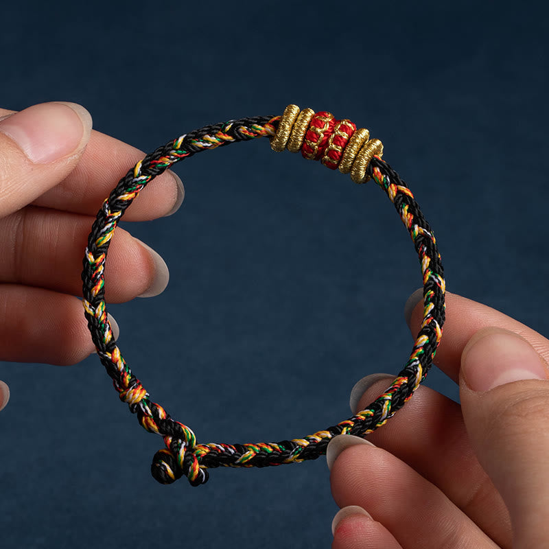 Tibet Handmade Chinese Zodiac Natal Buddha Luck Strength Braided String Bracelet