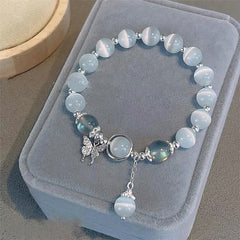 Cat's Eye Stone Bracelet Healing Crystal Jewelry, Chakra Balancing