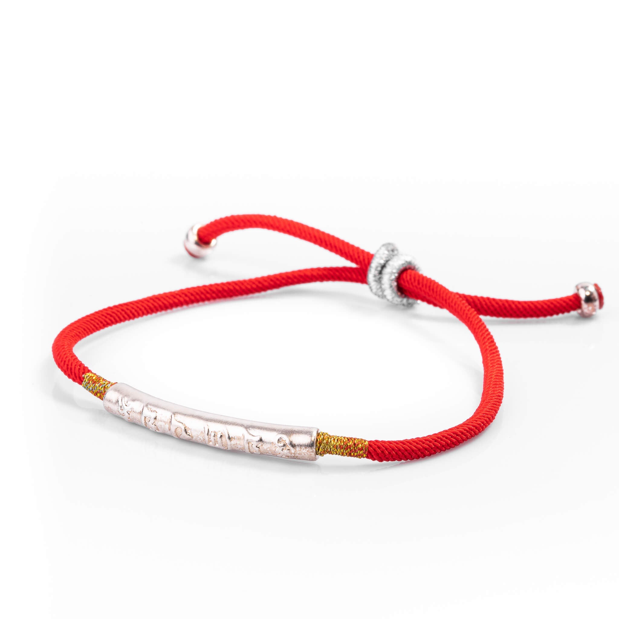 Tibetan Red String Bracelet With Om Mani Padme Hum
