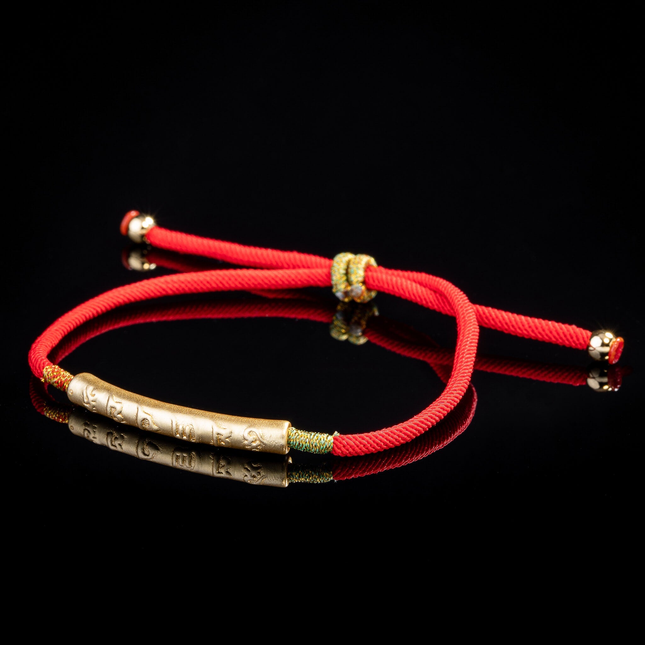 Tibetan Red String Bracelet With Om Mani Padme Hum