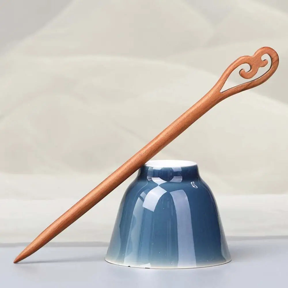 Cute Tassel Wooden Hair Stick: Chinese Style Bun Pin for Hanfu & Daily Wear