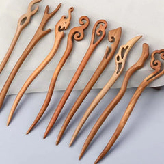 Cute Tassel Wooden Hair Stick: Chinese Style Bun Pin for Hanfu & Daily Wear