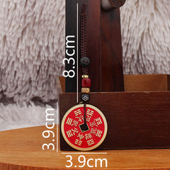 Shan Gui Amulet Keychain with Auspicious Cloud Cord – Taoist Mountain Ghost Coin for Car & Personal Protection