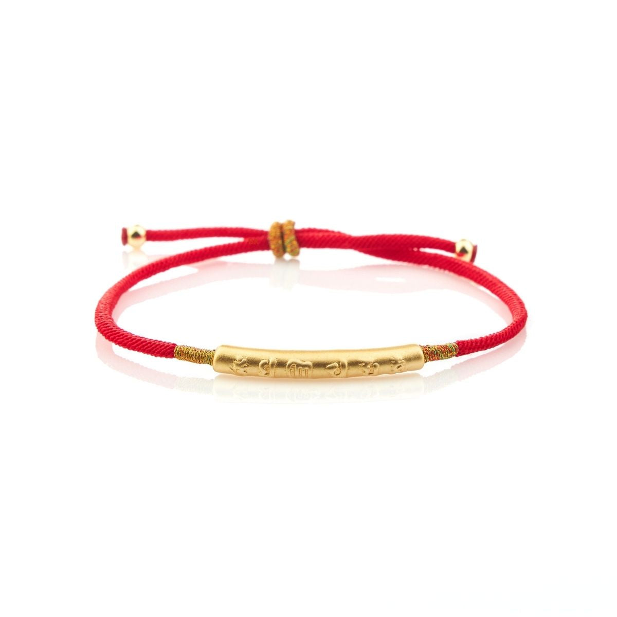 Tibetan Red String Bracelet With Om Mani Padme Hum