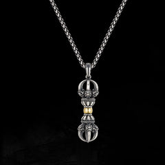 attract wealth tibetan Dorje Vajra Design necklace