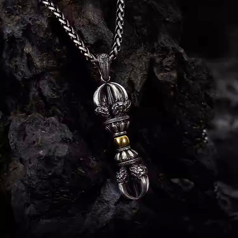 Sliver Copper Dorje Vajra Design necklace