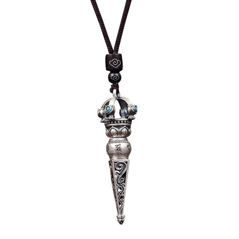 wisdom Necklace Handmade Tibetan Dorje Vajra Pendant for Men Women