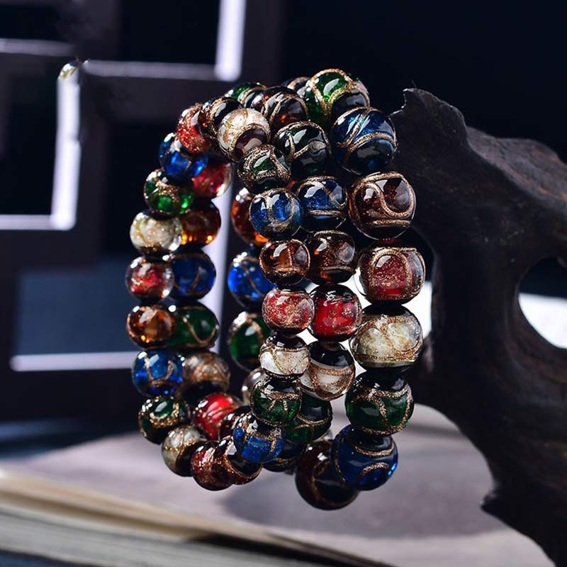 Colorful Liuli Glass Bead Luck Bracelet