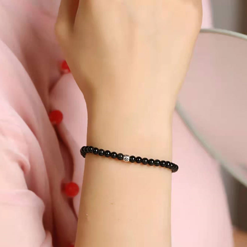 Obsidian Smoky Quartz Purification Strength Bracelet