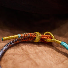 Colorful Rope Eight Thread Peace Knot Luck Handmade Bracelet