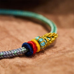 Colorful Rope Eight Thread Peace Knot Luck Handmade Bracelet