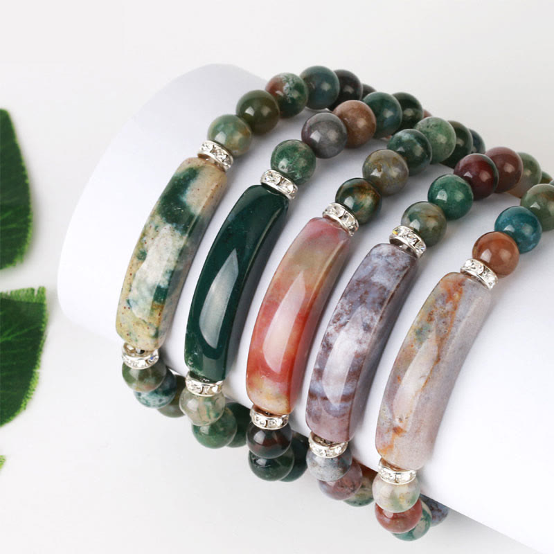 Natural Quartz Love Heart Healing Beads Bracelet