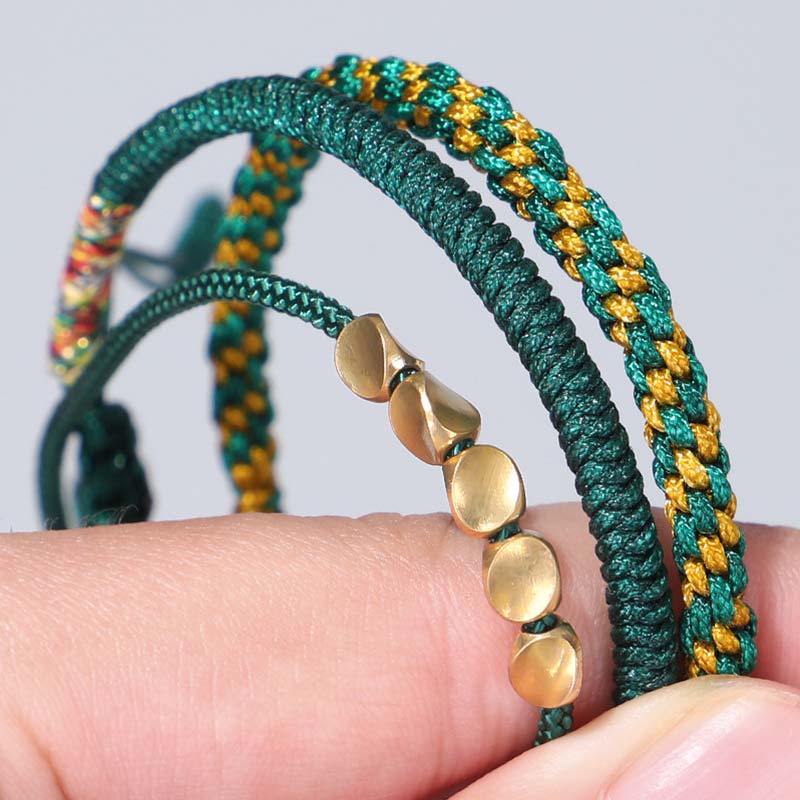 3 PCS Tibetan Copper Beads Healing Protection Luck Bracelet Set