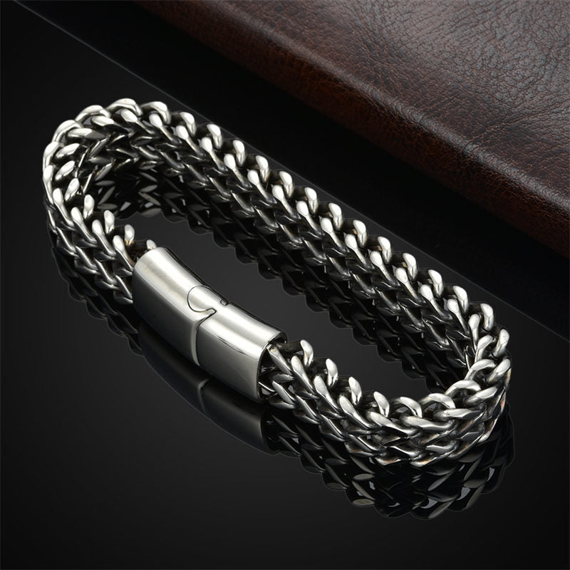 Fish Scale Magnetic Buckle Titanium Steel Balance Bracelet Bangle