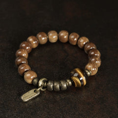 Kuka Seed Tiger Eye Gold Sheen Obsidian Copper Wealth Luck Bracelet