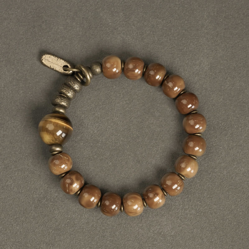 Kuka Seed Tiger Eye Gold Sheen Obsidian Copper Wealth Luck Bracelet