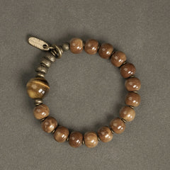 Kuka Seed Tiger Eye Gold Sheen Obsidian Copper Wealth Luck Bracelet