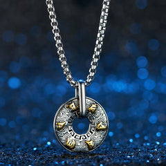 Tibetan Om Mani Padme Hum Peace Buckle Creativity Necklace Pendant