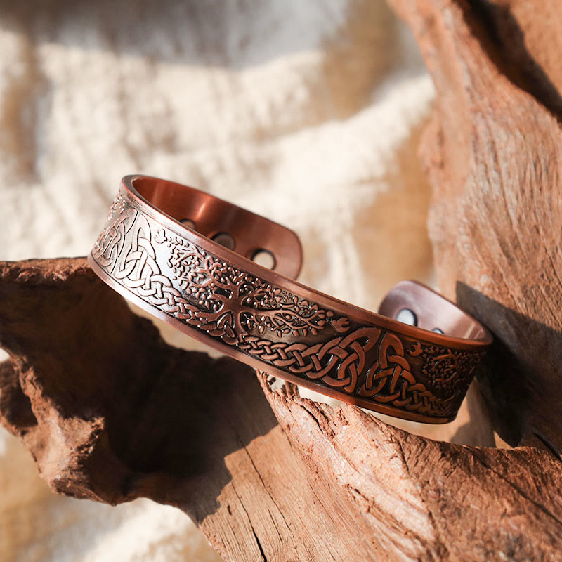 Lucky Tree Of Life Balance Magnetic Adjustable Cuff Bracelet Bangle