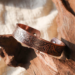 Lucky Tree Of Life Balance Magnetic Adjustable Cuff Bracelet Bangle