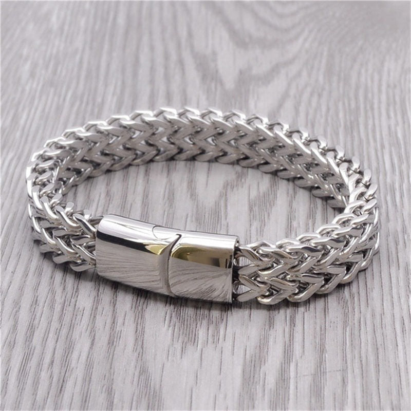 Fish Scale Magnetic Buckle Titanium Steel Balance Bracelet Bangle