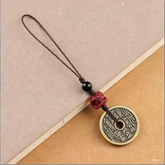 Chinese Style Cinnabar Talisman Keychain phone charm for Luck & Protection