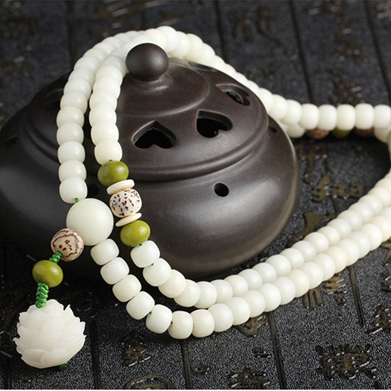 Jade Bodhi Lotus Mala Harmony Necklace Bracelet