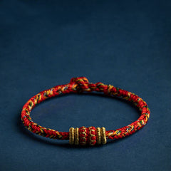 Tibet Handmade Chinese Zodiac Natal Buddha Luck Strength Braided String Bracelet
