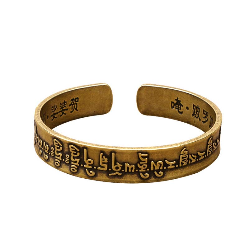 Tibetan Mahāpratisarā Mantra Sanskrit Copper Brass Healing Bracelet Bangle
