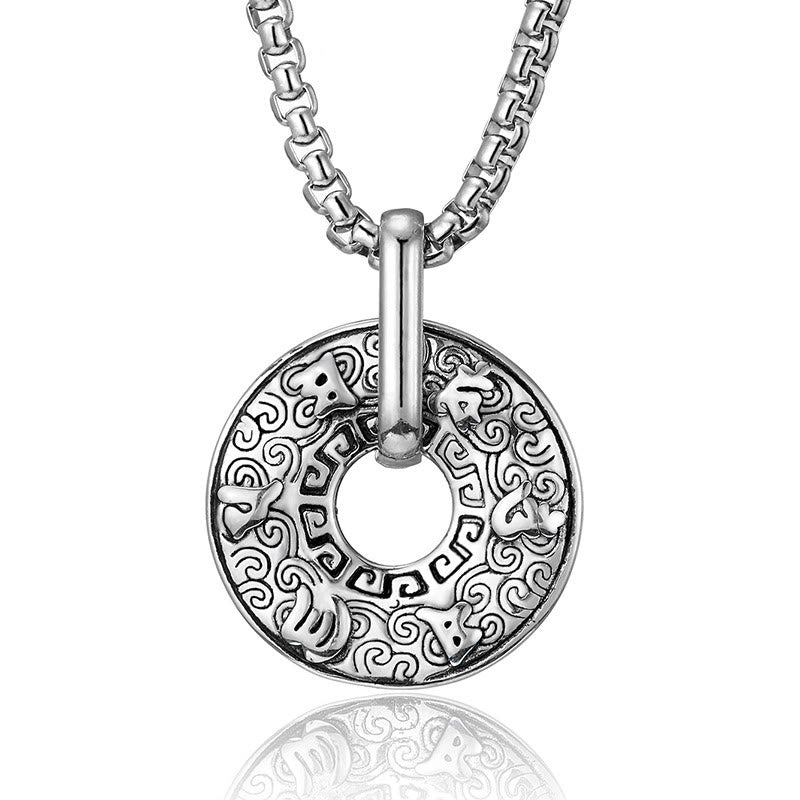 Tibetan Om Mani Padme Hum Peace Buckle Creativity Necklace Pendant