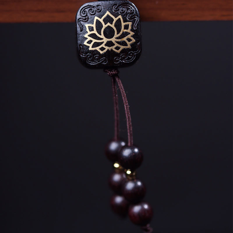 108 Mala Beads Tibetan Small Leaf Red Sandalwood Lotus Balance Bracelet