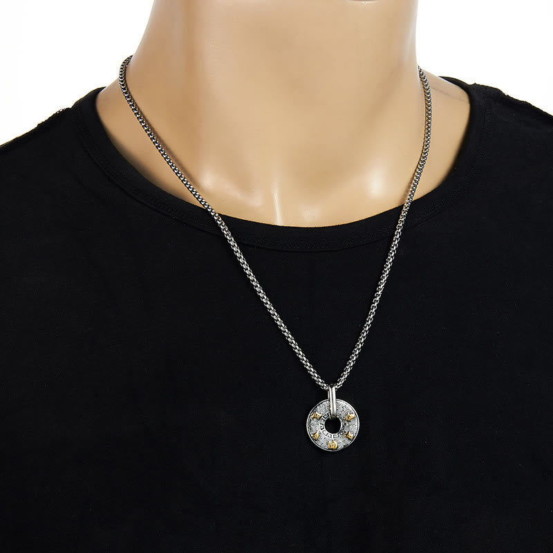 Tibetan Om Mani Padme Hum Peace Buckle Creativity Necklace Pendant