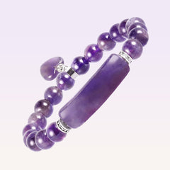 Natural Quartz Love Heart Healing Beads Bracelet
