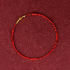 925 Sterling Silver Golden Bead Protection Braided Rope Bracelet Anklet