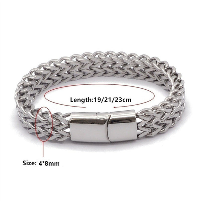 Fish Scale Magnetic Buckle Titanium Steel Balance Bracelet Bangle