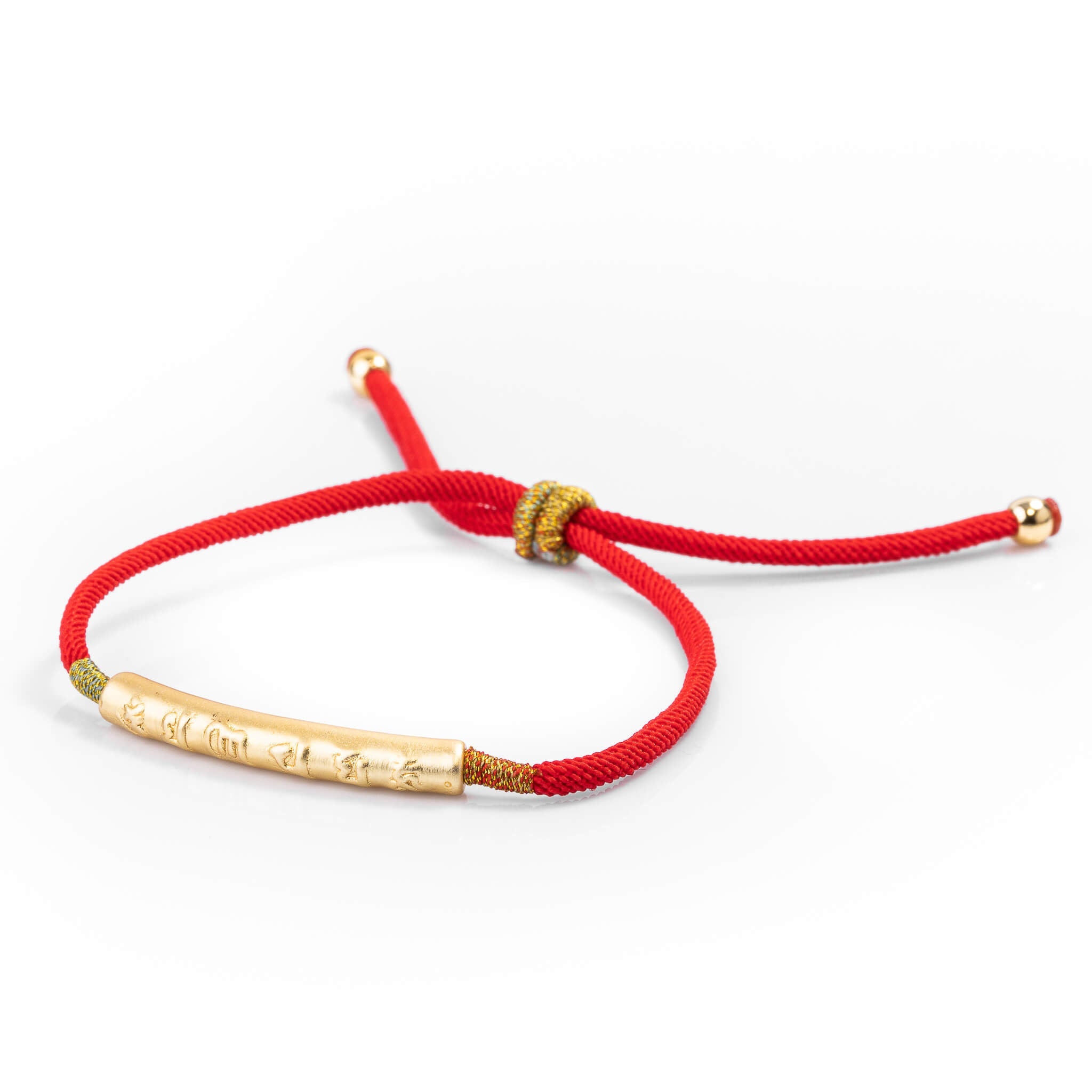 Tibetan Red String Bracelet With Om Mani Padme Hum